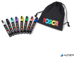 uni Dekormarker készlet, 1, 8-2, 5 mm, UNI "Posca Pouch PC-5M", 8 különböző szín, tartóval (2UPC5MPOUCH) - alter
