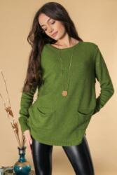 RohBoutique Pulover moale cu buzunare, Verde, ROH BR2706