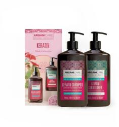 Arganicare Set Sampon & Balsam cu Cheratina si Ulei de Argan pentru toate tipurile de par, 2x400ml, Arganicare