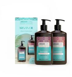 Arganicare Set Sampon & Balsam Ulei de Argan si Unt de Shea pentru par uscat sau deteriorat, 2x400ml, Aganicare