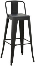 FDY Scaun Bar Cu Spatar Upser Metalic Negru Mat