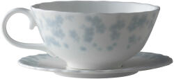 Wik & Walsøe Kékteás bögre csészealjjal 30 cl Slåpeblom kollekció - Wik & Walsøe