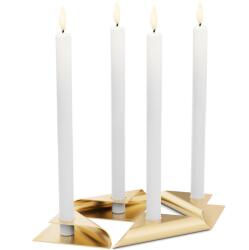 Höfats Négyzet alakú gyertya, dizájner gyertyatartó - arany, 4 darabos szett - Höfats