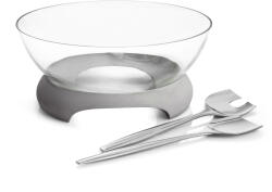 Nambé Üveg salátástál betonnal és rozsdamentes acél evőeszközökkel Forte - Nambé
