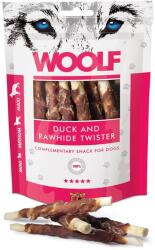 WOOLF Duck And Rawhide Twister pentru caini 100g piele uscata invelita in rata