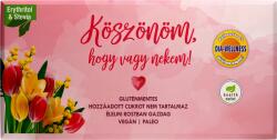  Dia-Wellness - Health Market Kókusztejes fehércsokoládé liofilizált egész feketeribizlivel 80g "Köszönöm, hogy vagy nekem!