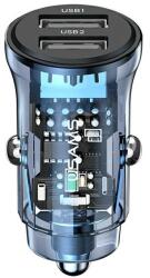 USAMS C31 autós töltő 3A 2xUSB-A Gyors Töltés kék CC162CC02 (US-CC162)