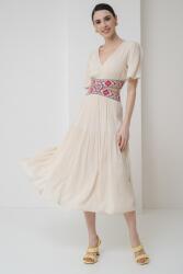 Desigual DESIGUAL, V-nyakú bővülő midiruha, Zöld, Csontszín, Rózsaszín, M (25SWVW98-1021-M)