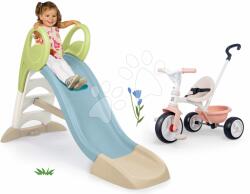 Smoby Set tobogan și tricicletă roz Toboggan GM Slide Life Smoby lungimea suprafeței de alunecare 150 cm cu joc de apă (SM820509-22)