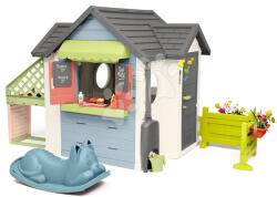 Smoby Căsuță cu magazin și restaurant de grădină balansoar albastru Chef House Life Smoby extensibilă cu un sistem complet de extindere modulară (SM810256-V2) Casuta pentru copii