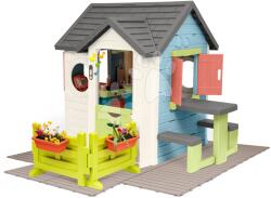 Smoby Căsuță cu magazin și restaurant de grădină cu ușă mică Chef House Life Smoby extensibilă cu măsuță și grădină pe pardosea (SM810256-U) Casuta pentru copii