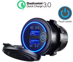 AVC Beépíthető USB töltő kék világítással (49464)