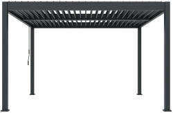 ROJAPLAST Intro Duo osztott tetős, bioklimatikus pergola, alumínium - szabadon álló - 4 x 4 méteres, szürke antracit