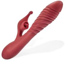 Mokko Toys Vibrator Iepuras Tessa, 10 Moduri Vibratii, Silicon, USB, Rosu, 21.8 cm, Mokko Toys, Velvet Obsession Vibrator