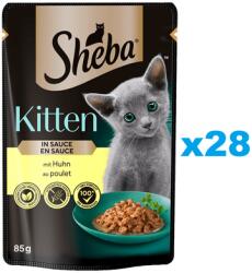 Sheba Kitten tasak 28x85 g nedves teljes értékű cicatáp csirkedarabok mártásban