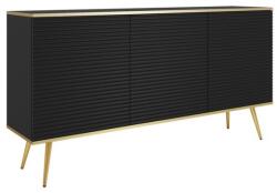 ArtPS Komód BIJOU K-160 MDF | fekete, arany lábak
