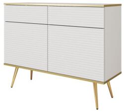 ArtPS BIJOU KSZ-107 MDF fiókos szekrény | fehér / arany lábak