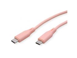 Roline Cablu USB 2.0 type C T-T 60W silicon 1m Roz, Roline 11.02. 9122 (11.02.9122-10)