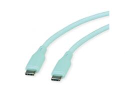 Roline Cablu USB 2.0 type C T-T 60W silicon 1m Verde, Roline 11.02. 9125 (11.02.9125-10)