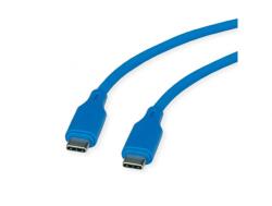 Roline Cablu USB 2.0 type C T-T 60W silicon 1m Blue, Roline 11.02. 9123 (11.02.9123-10)