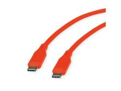 Roline Cablu USB 2.0 type C T-T 60W silicon 1m Orange, Roline 11.02. 9124 (11.02.9124-10)