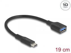 Delock Adaptor USB 3.2 type C la USB-A T-M 60W QC 3.0 19cm, Delock 67179 (67179)
