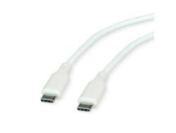Roline Cablu USB 2.0 type C T-T 60W silicon 1m Alb, Roline 11.02. 9126 (11.02.9126-10)