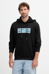 Calvin Klein pamut melegítőfelső fekete, nyomott mintás, kapucnis, LV04RD259G - fekete XL