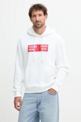 Calvin Klein pamut melegítőfelső fehér, nyomott mintás, kapucnis, LV04RD259G - fehér XL