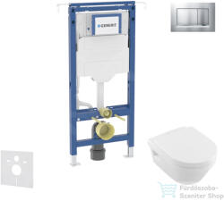 Geberit Duofix falra szerelhető WC szett, Villeroy & Boch Omnia Architectura Directflush CeramicPlus WC soft close ülőkével, Geberit Sigma 30 matt/fényes króm nyomólappal SANI11CK2115 (SANI11CK2115)