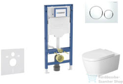 Geberit Duofix falra szerelhető WC szett, Duravit ME by Starck WC soft close ülőkével, Geberit Sigma 20 fehér/króm nyomólappal SANI11CP3111 (SANI11CP3111)