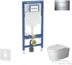 Geberit Duofix falra szerelhető WC szett, Duravit Me By Starck WC soft close ülőkével, Geberit Sigma 30 fényes/matt króm nyomólappal SANI11CP1104 (SANI11CP1104)