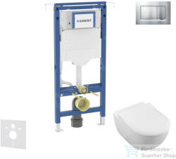 Geberit Duofix falra szerelhető WC szett, Villeroy & Boch Subway 2.0 CeramicPlus WC soft close ülőkével, Geberit Sigma 30 matt/fényes króm nyomólappal SANI11CK2101 (SANI11CK2101)