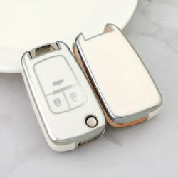  Chevrolet 3 gombos bicskakulcs TPU tok fehér ezüst (TOP032EFH)