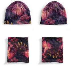 Takoy Panel szabásmintával M-es méret, funkcionális jersey - sapka és nyakmelegítő szett fantasy erdő