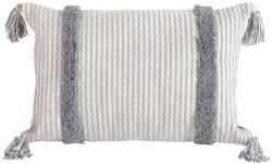 Takoy TERRA COLLECTION Díszpárnahuzat PALERMO vastag pamut anyagból bojtokkal és bolyhos csíkokkal díszítve