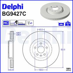 DELPHI Brzdový kotúč DELPHI BG9427C (BG9427C)