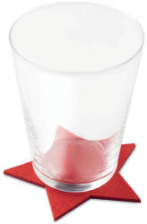 NatureBrand 4 db RPET filc csillag poháralátét piros (148005)