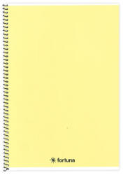 Fortuna Spirálfüzet vonalas FORTUNA Monocolor A/5 70 lapos pasztell sárga