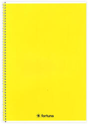 Fortuna Spirálfüzet vonalas FORTUNA Monocolor A/5 70 lapos sárga