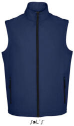SOL'S Férfi RACE cipzáras softshell mellény, SOL'S SO02887, French Navy-L (so02887fn-l)