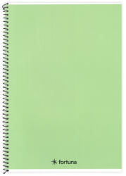 Fortuna Spirálfüzet vonalas FORTUNA Monocolor A/5 70 lapos pasztell zöld