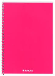 Fortuna Spirálfüzet vonalas FORTUNA Monocolor A/5 70 lapos magenta