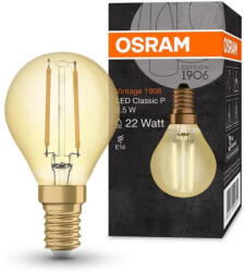 OSRAM Vintage 1906 led cl p fil gold 22/2, 5w/825 e14 ledvance (20240131)