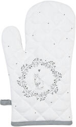 Clayre & Eef Manusa bucatarie bumbac alb gri Pisicuta 18x30 cm (LGC44)