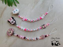 Baby Panda Névre szóló cumilánc - Fém csattal