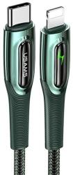 USAMS Fonott USB-C - Lightning Okos Áramtalanító 20W PD Kábel 1.2m sötétzöld SJ
