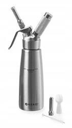 Hendi Tejszínhabszifon, Profi Line, 0.5L, rozsdamentes acél, ezüst, 70°C max hőállóság (588017)