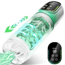 SuperLove 5in1 Powerful Sucking, Licking, Thrusting, Rotating & Vibrating Masturbator Green