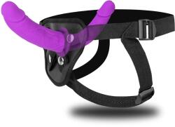 SuperLove Dual Dildo Strap-On Harness Purple-Black
